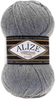 Пряжа для вязания Alize Superlana 25% шерсть, 75% акрил / 21 (280м, серый меланж) - 