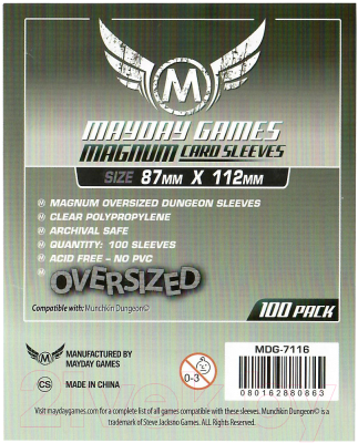 Набор протекторов для игровых карточек Mayday Games MDG-7116 (прозрачный)