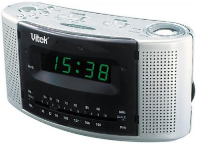 Радиочасы Vitek VT-3502 (серебристый) - общий вид