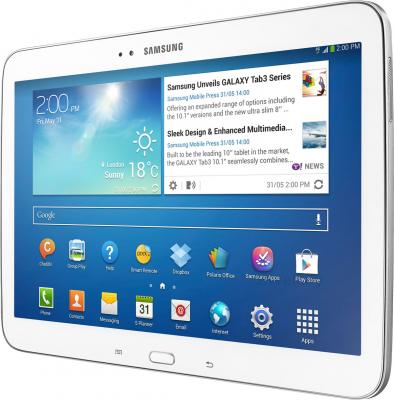 Планшет Samsung Galaxy Tab 3 10.1 16GB 3G White (GT-P5200) - вполоборота