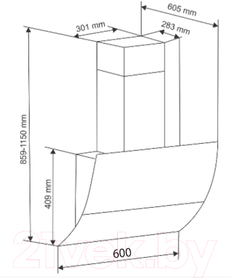 Вытяжка наклонная Exiteq 913/CS40 (60, белый)