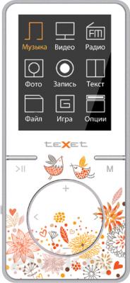 MP3-плеер Texet T-48 (8Gb, бело-оранжевый) - общий вид