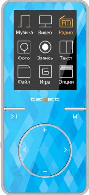 MP3-плеер Texet T-48 (8Gb, голубой) - вид спереди