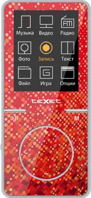MP3-плеер Texet T-48 (8GB, красный) - вид спереди