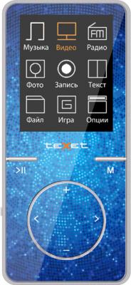 MP3-плеер Texet T-48 (8Gb, синий) - вид спереди