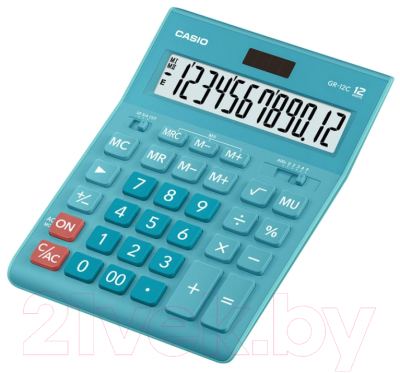 Калькулятор Casio GR-12C-LB-W-EP (голубой)