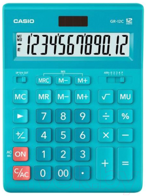 Калькулятор Casio GR-12C-LB-W-EP (голубой)