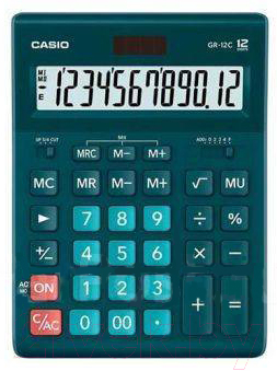 Калькулятор Casio GR-12C-DG-W-EP (темно-зеленый)