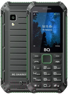 Мобильный телефон BQ Sharky BQ-2434 (черный/зеленый)