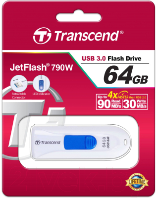 Usb flash накопитель Transcend JetFlash 790 64GB (TS64GJF790W)