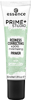 

Основа под макияж Essence, Prime+Studio Redness Correcting+Pore Minimizing Primer