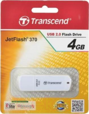 Usb flash накопитель Transcend JetFlash 370 4GB White (TS4GJF370)
