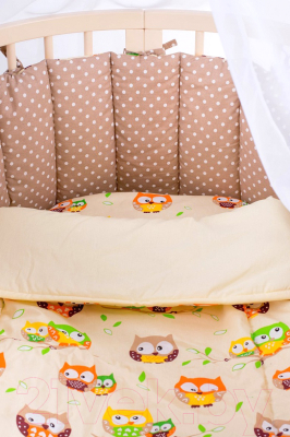 Комплект постельный для малышей ComfortBaby Colorit Бежевые совушки