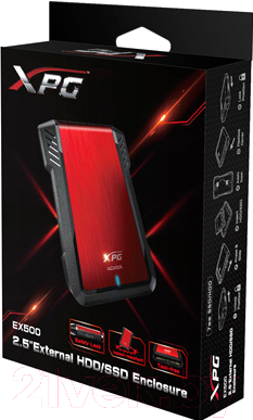 Бокс для жесткого диска A-data EX500 Red Color Box (AEX500U3-CRD)
