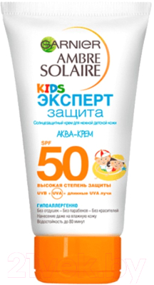 Крем солнцезащитный Garnier Ambre Solaire Аква-Крем детский SPF50 (150мл)