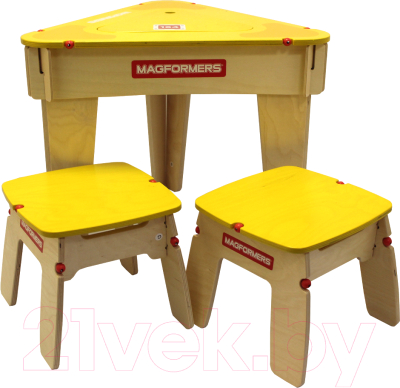 Комплект мебели с детским столом Magformers Треугольный / 62002 (желтый)