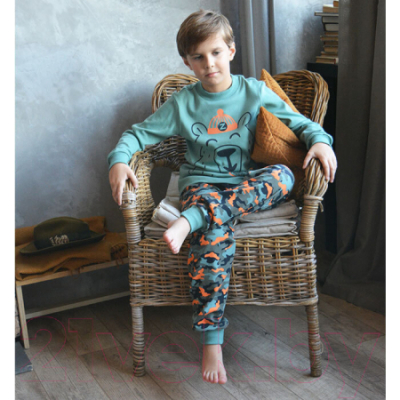 Пижама детская Купалинка 715106 (р.122,128-64, к.зеленый/камуфляж)