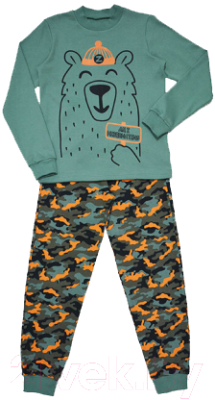 Пижама детская Купалинка 715106 (р.134,140-64, к.зеленый/камуфляж)