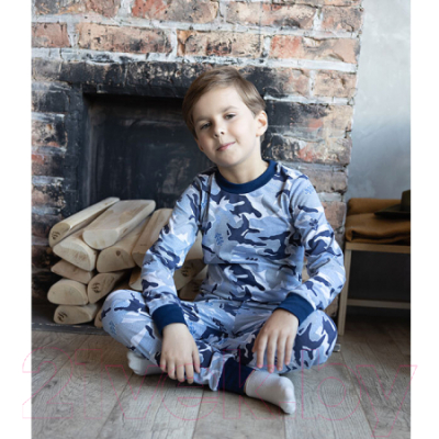 Пижама детская Купалинка 759214 (р.146-68, набивка камуфляж/темно-синий)