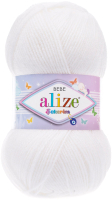 Пряжа для вязания Alize Sekerim 55 (320м, белый) - 