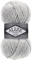 Пряжа для вязания Alize Superlana Maxi 25% шерсть, 75% акрил / 208  (100м, светло-серый) - 