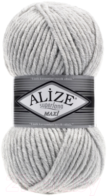 Изображение товара Пряжа для вязания Alize Superlana Maxi 25% шерсть, 75% акрил / 208  (100м, светло-серый)