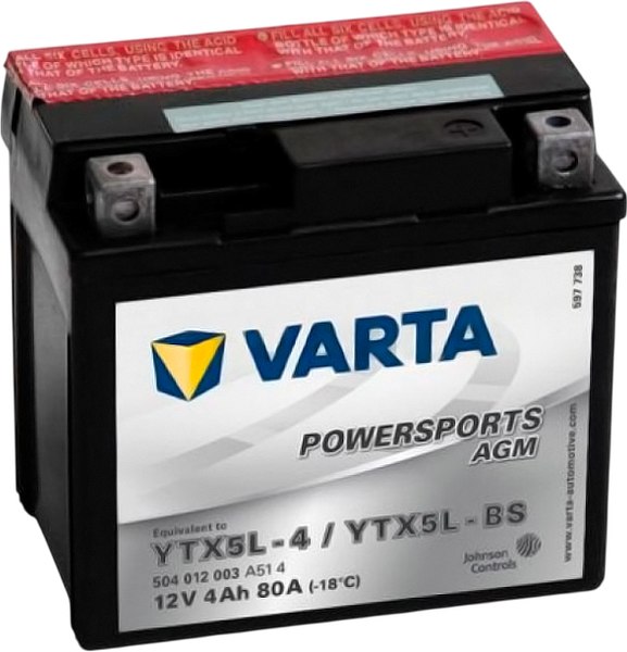 Мотоаккумулятор Varta Powersports AGM TX5L-BS / 504012008