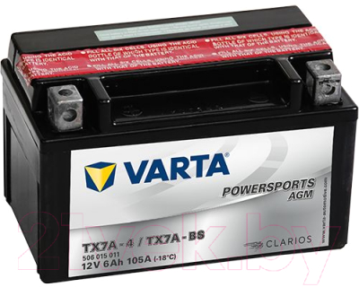 Мотоаккумулятор Varta Powersports AGM TX7A-BS / 506015011 (6 А/ч)