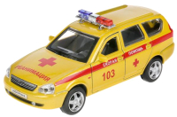 Автомобиль игрушечный Технопарк Lada Priora Реанимация / PRIORAWAG-12SLAMB-YE - 