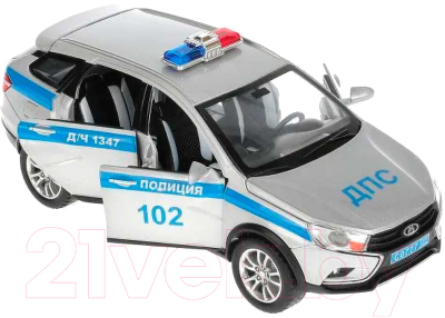 Автомобиль игрушечный Технопарк Lada Vesta SW Cross Полиция / VESTASWCR-124SLPOL-GY
