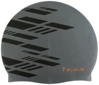 Шапочка для плавания Elous Big Line EL0011 силиконовая (серо-черный) - 