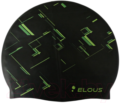 Шапочка для плавания Elous Big Matrix EL0011 (черный/зеленый)