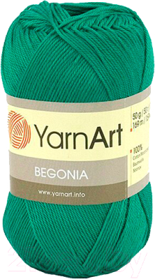 Пряжа для вязания Yarnart Begonia 6334 (169м, зеленый изумруд)