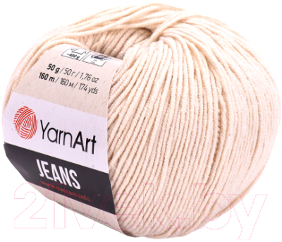 Пряжа для вязания Yarnart Jeans 55% хлопок, 45% полиакрил / 05 (160м, бежевый)