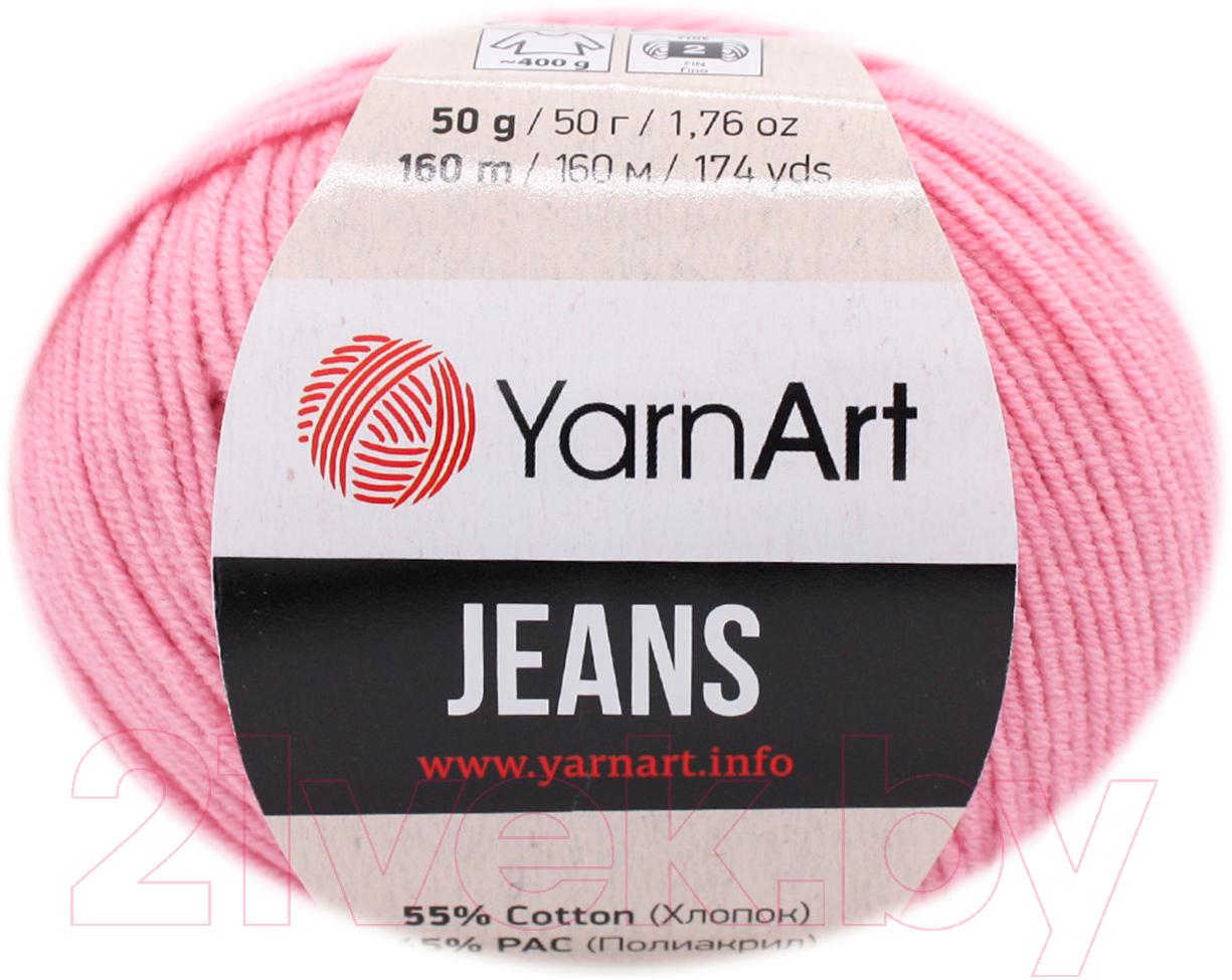 Пряжа для вязания Yarnart Jeans 20 (160м, светлая орхидея)