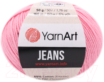 Пряжа для вязания Yarnart Jeans 20 (160м, светлая орхидея)