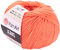 Пряжа для вязания Yarnart Jeans 55% хлопок, 45% полиакрил / 23 (160м, морковный) - 