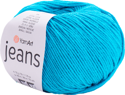 Пряжа для вязания Yarnart Jeans 55% хлопок, 45% полиакрил / 55 (160м, петроль) - 