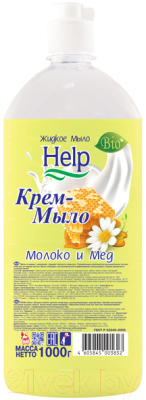 Мыло жидкое HELP Молоко и мед (1л)