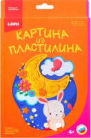 

Набор для лепки Lori, Картина из пластилина. Зайка на луне / Пз/Пл-010