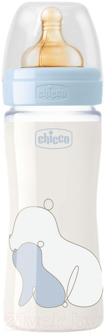 Бутылочка для кормления Chicco Original Touch Glass Boy с латексной соской / 00027720200000
