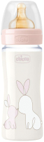 Бутылочка для кормления Chicco Original Touch Glass Girl с латексной соской / 00027720100000 (240мл) - 