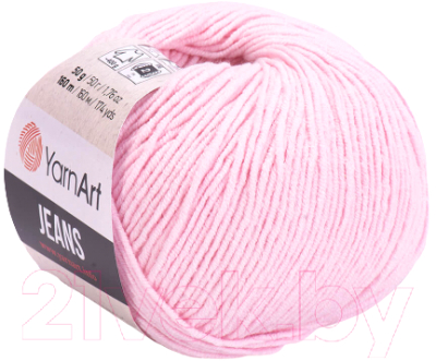 Пряжа для вязания Yarnart Jeans 55% хлопок, 45% полиакрил / 74 (160м, светло-розовый)