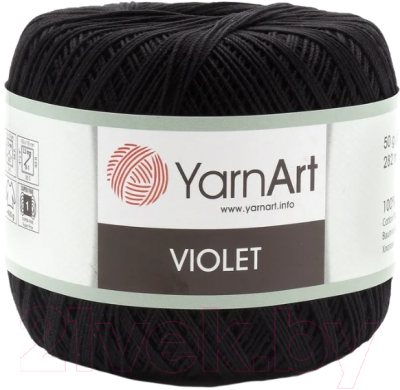 Изображение товара Пряжа для вязания Yarnart Violet 100% хлопок / 999 (282м, черный)