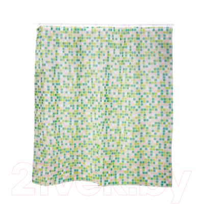 Шторка-занавеска для ванны АкваЛиния S-CO16-1 (зеленая мозаика)