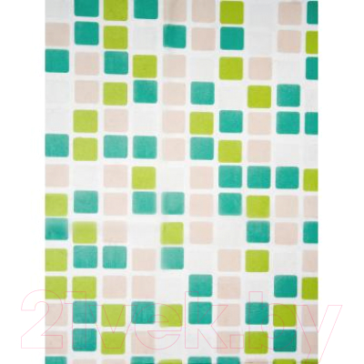 Шторка-занавеска для ванны АкваЛиния S-CO16-1 (зеленая мозаика)