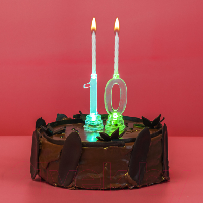 Набор свечей для торта Золотая сказка Цифра-подсвечник 0 / 591423