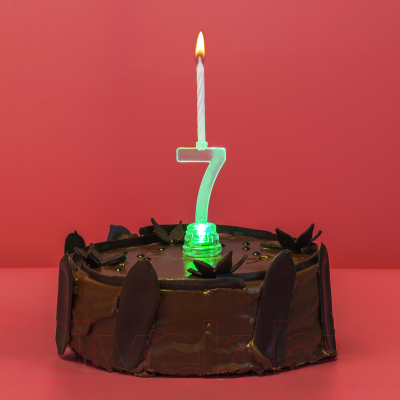 Набор свечей для торта Золотая сказка Цифра-подсвечник 7 / 591430