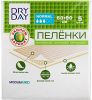 Набор пеленок одноразовых впитывающих Modum Dry Day Normal 60x90 (70шт) - 