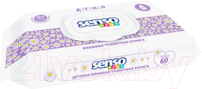 Влажная туалетная бумага Senso Baby Детская (60шт)